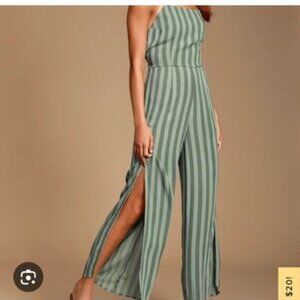 !!!NWT!!! Women’s Amuse Society Green Striped Jumpsuit, Medium